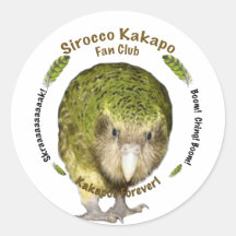 Sirocco Kakapo Fan Club Round Stickers