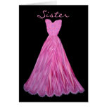 SISTER Be My  Bridesmaid MAGENTA Dress Greeting Cards
