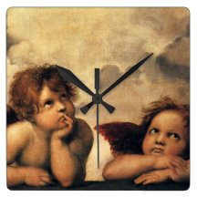 Sistine Madonna Angels by Raphael Raffaello Clock