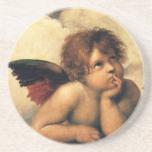 Sistine Madonna Angels by Raphael Raffaello Beverage Coaster