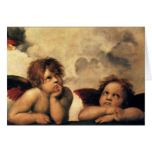 Sistine Madonna Angels by Raphael Sanzio Cards