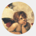 Sistine Madonna Angels by Raphael Sanzio Round Sticker