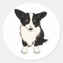 Sitting Cardigan Welsh Corgi Illustration Stickers