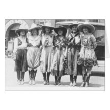 Six cowgirls at Cheyenne Frontier Days. Greeting Card