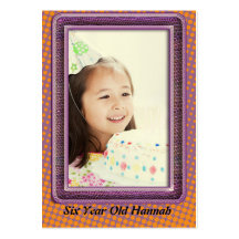 Six Year Old  Girls Birthday Photo Cards Business Card Templates
