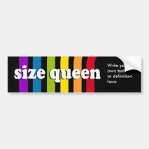 SIZE QUEEN BUMPER STICKER