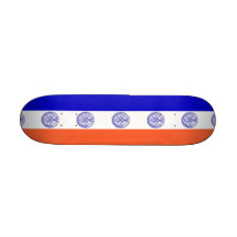 Skateboard with flag of New York