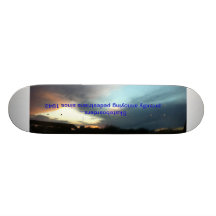Skateboard with sunset