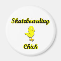 Skateboarding Chick Magnets