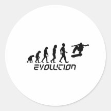 Skateboarding Evolution Round Stickers