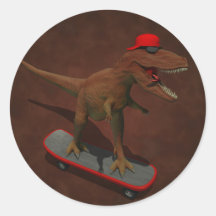 Skateboarding T Rex Sticker