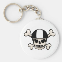 Skater skull and crossbones key chains