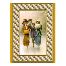 Skaters c. 1890 postcard