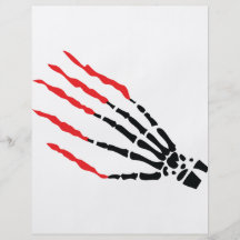 skeleton bone hand bloody scratches custom flyer