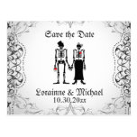 Skeleton Bride & Groom Save the Date Postcards