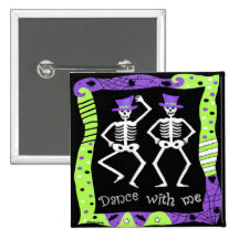 Skeleton Dance Black Badge Pins
