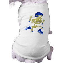 Skeleton on Rollerblades Halloween Pet Tee
