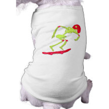 Skeleton on Skateboard Halloween Doggie T Shirt