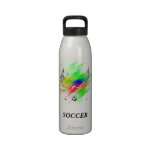 Skeletons Playing Soccer water bottle