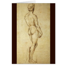 Sketch of Michelangelo's David Statue by Raphael Greeting Cards