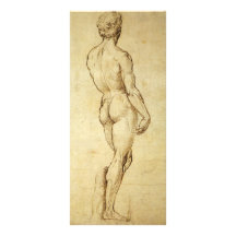 Sketch of Michelangelo's David Statue by Raphael Rack Card Template