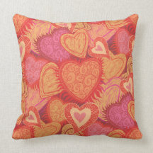 Sketched Hearts Pillow