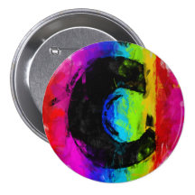 Sketchy Painting Monogram Letter C Pinback Buttons