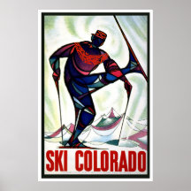 "Ski Colorado" Vintage Travel Poster