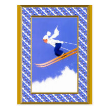 Ski jumper a postcard