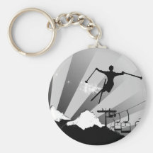 ski powder trail key chain