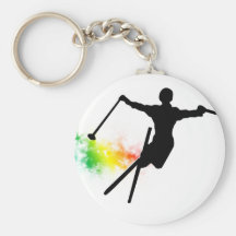 ski powder trail keychain