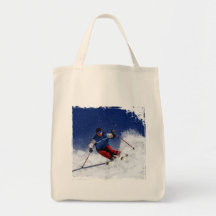 Ski Racing Down the Mountain Canvas Bag