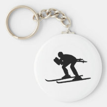 Skiing Downhill Keychains