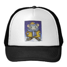 Skiing Rat Trucker Hats
