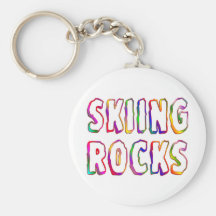 Skiing Rocks Key Chains