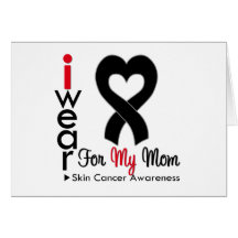Skin Cancer Heart Ribbon For My Mum Greeting Card