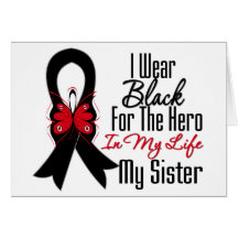Skin Cancer Ribbon Hero My Sister Card