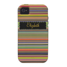 Skinny Stripes Personalised Vibe iPhone 4 Cover