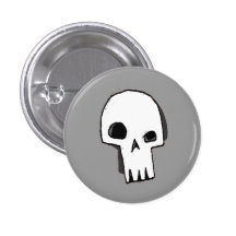 Skull 16-Grey Pinback Buttons
