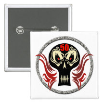 Skull 50th Birthday Gifts Pin