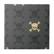 Skull and Crossbones Ceramic Tile