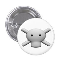 Skull and crossbones logo button