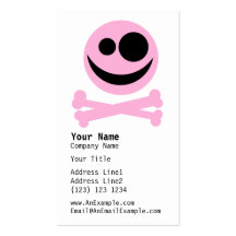 Skull and Crossbones. Pink and Black. Business Card Templates