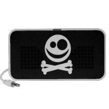 Skull and Crossbones. White and Black. Notebook Speakers