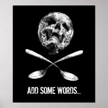 Skull and Spoons Print