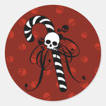 Skull Candy Cane Stickers