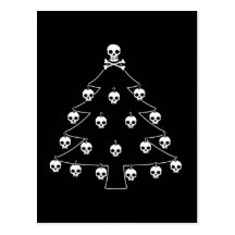 Skull Christmas Tree Postcards