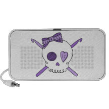 Skull & Crochet Hooks (Purple) iPhone Speaker
