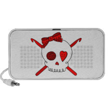 Skull & Crochet Hooks (Red) iPhone Speaker