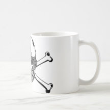 Skull & Cross Bones Football Player Coffee Mugs
